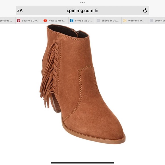 Coach Westyn Saddle Suede Fringe Western Boho short booties 8.5 - Picture 10 of 12